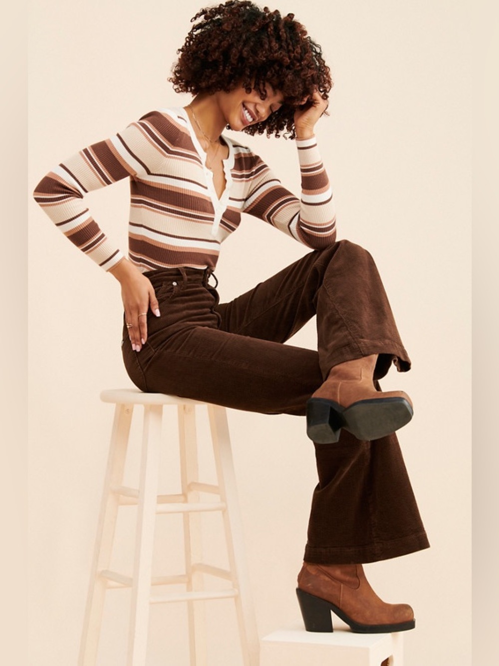 Rolla’s Eastcoast Brown Corduroy Flare Wide Leg Pant Women’s 24